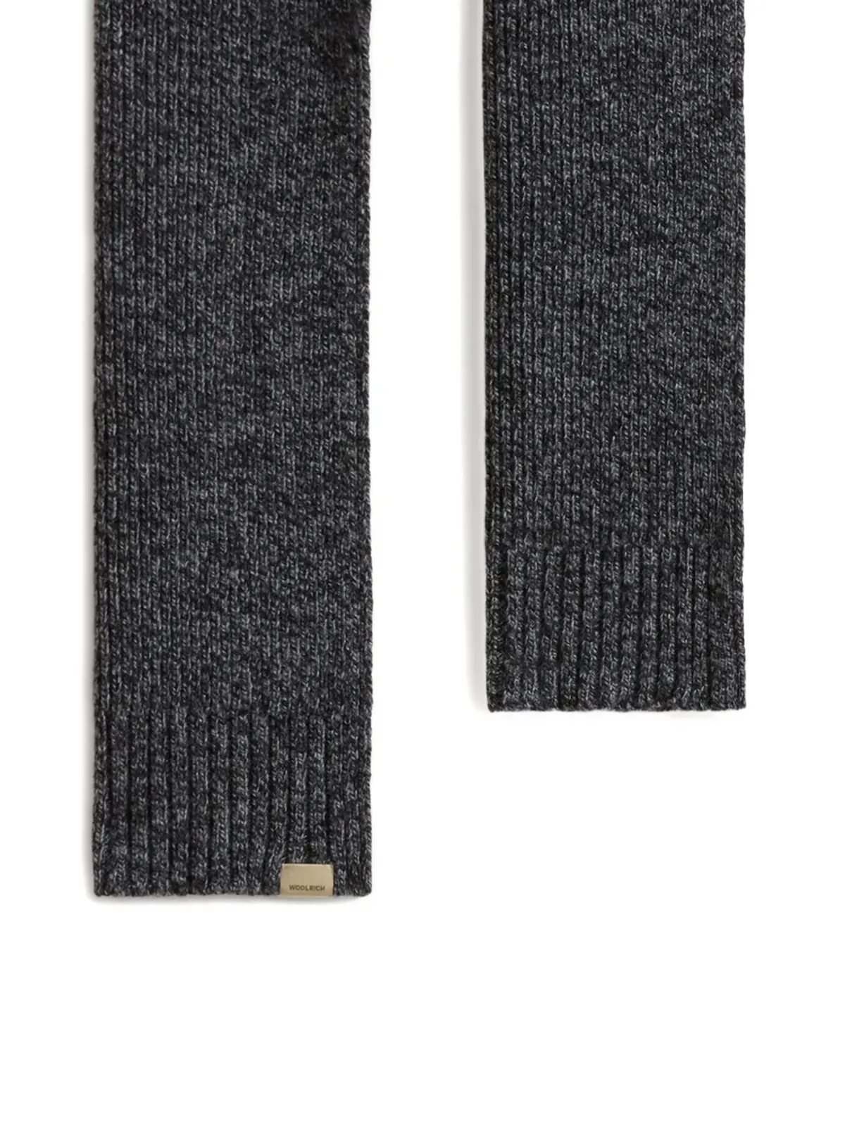 Woolrich ムーラインリブ ウールスカーフ ブラック - 画像2