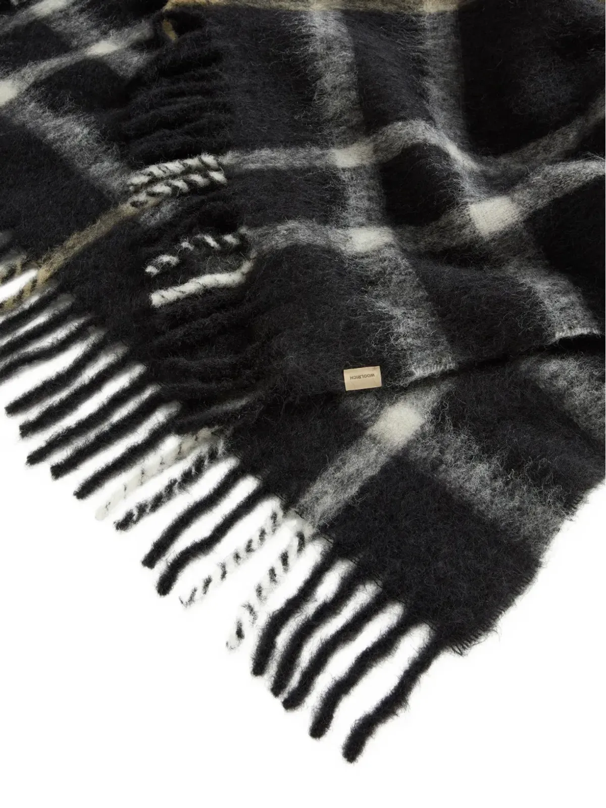 Woolrich ブラッシュドチェック柄ケープ - 画像3