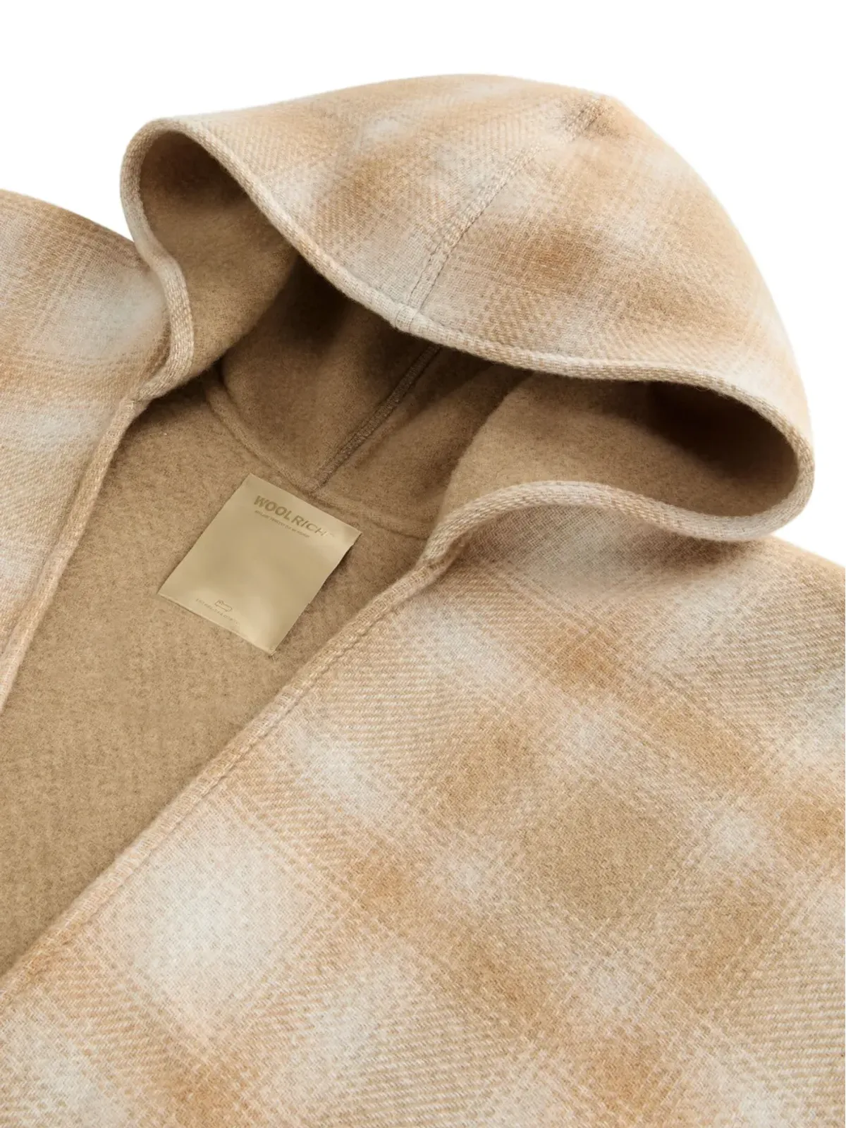 Woolrich フード付きチェック柄ケープ - 画像2