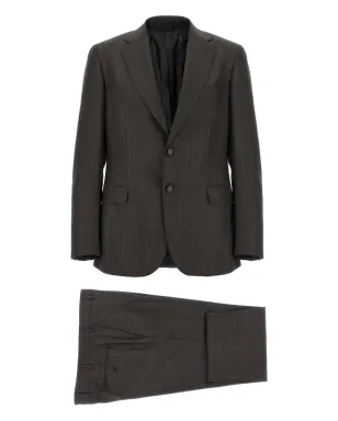 Brioni シングルブレスト・フラットフロントスーツ - ブラウン - サムネイル1