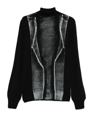 MM6 Maison Margiela ハイネックパネルドセーター - ブラック - サムネイル1