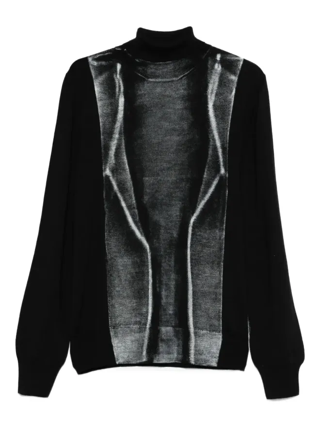 MM6 Maison Margiela MM6 Maison Margiela ハイネックパネルドセーター - ブラックの商品画像