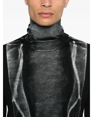 MM6 Maison Margiela ハイネックパネルドセーター - ブラック - サムネイル5
