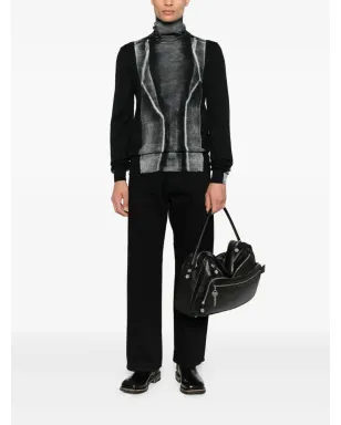 MM6 Maison Margiela ハイネックパネルドセーター - ブラック - サムネイル2