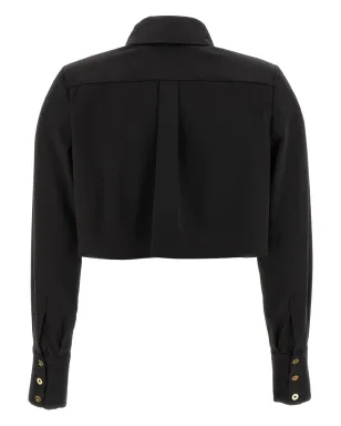 Elisabetta Franchi パッド入りショルダー ボタンフロント シャツ - ブラック - サムネイル2
