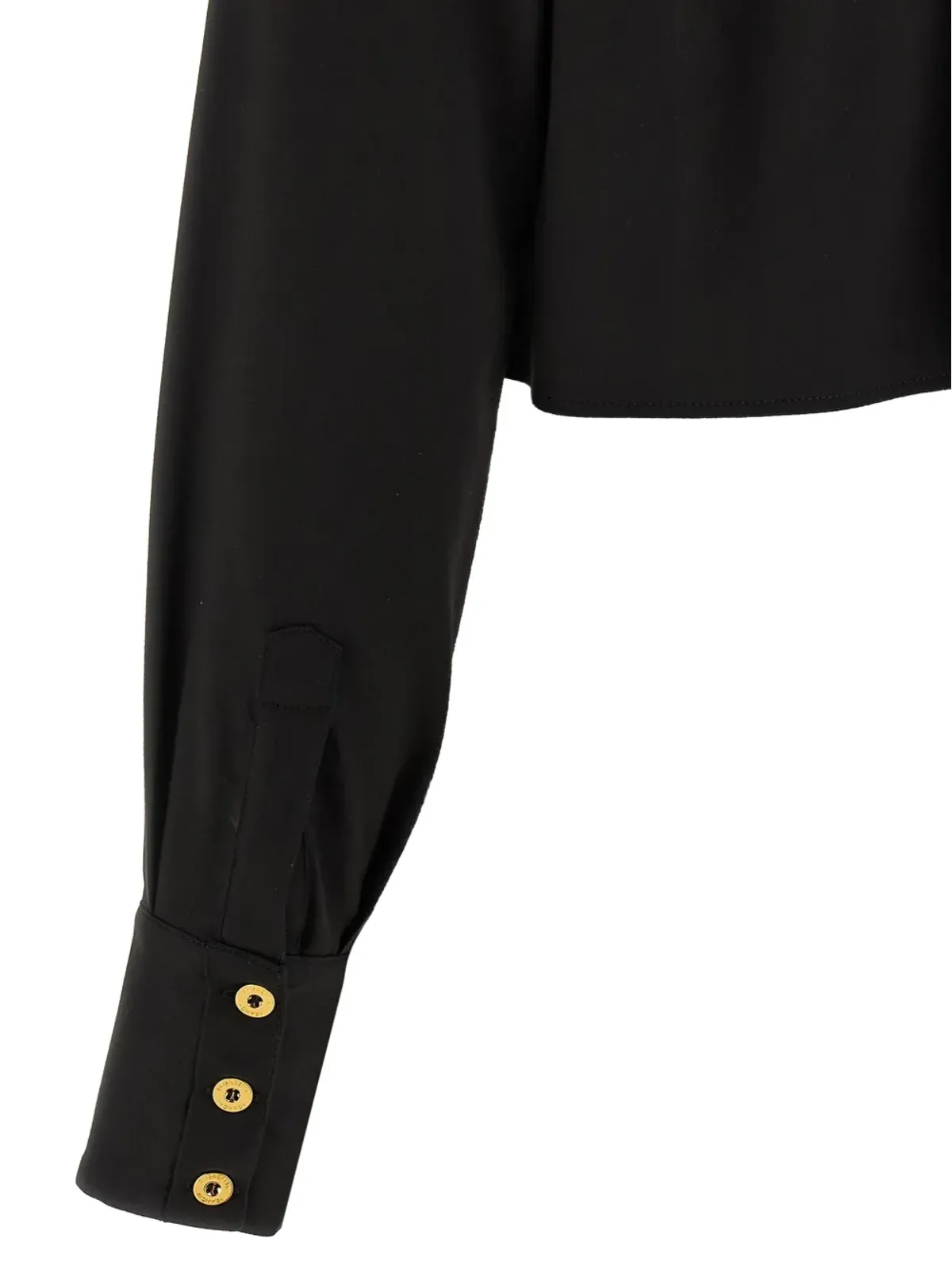 Elisabetta Franchi パッド入りショルダー ボタンフロント シャツ - ブラック - 画像3