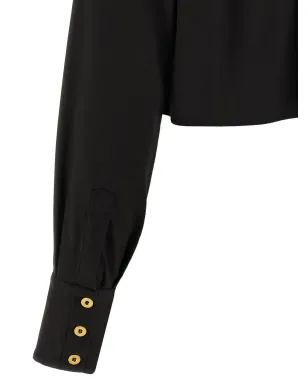 Elisabetta Franchi パッド入りショルダー ボタンフロント シャツ - ブラック - サムネイル3