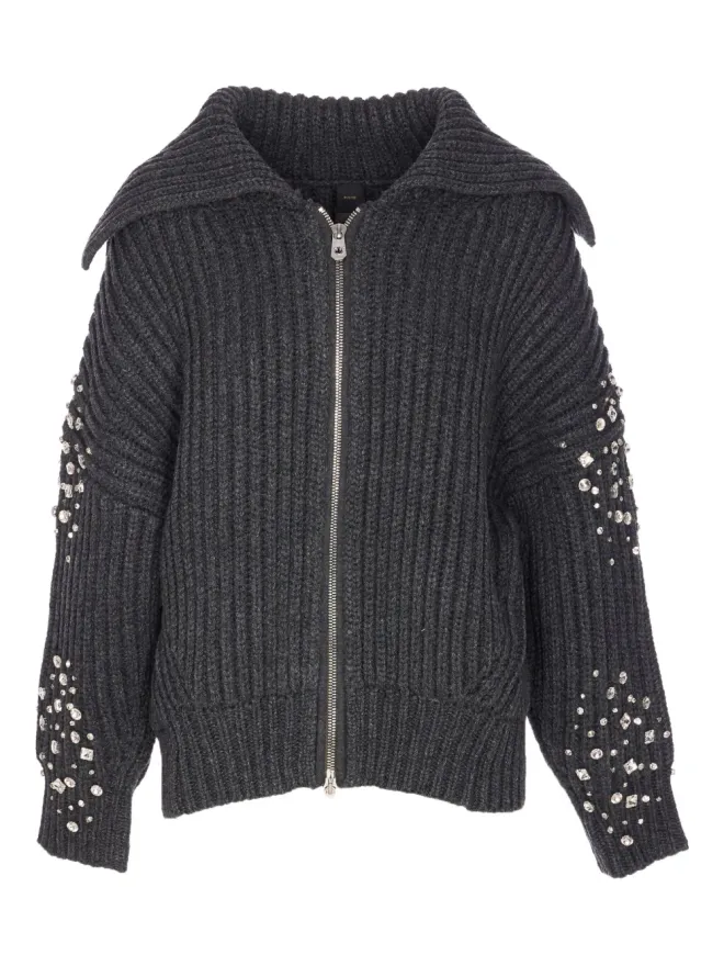 PINKO PINKO クリスタル装飾リブ編みカーディガンの商品画像