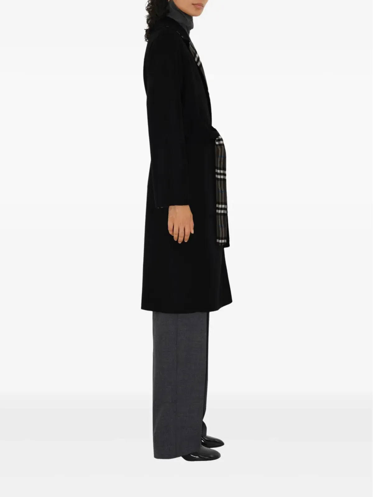 Burberry ベルト付きリバーシブル ウールコート - 画像4