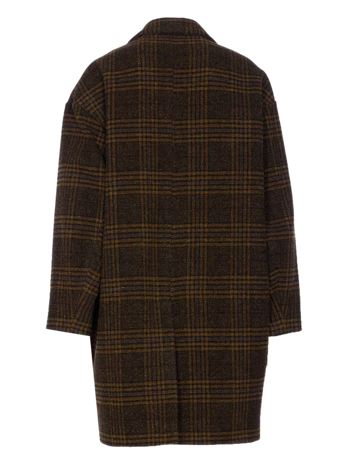 MARANT ÉTOILE チェック柄 Vネック ウール シングルブレストコート - 画像2
