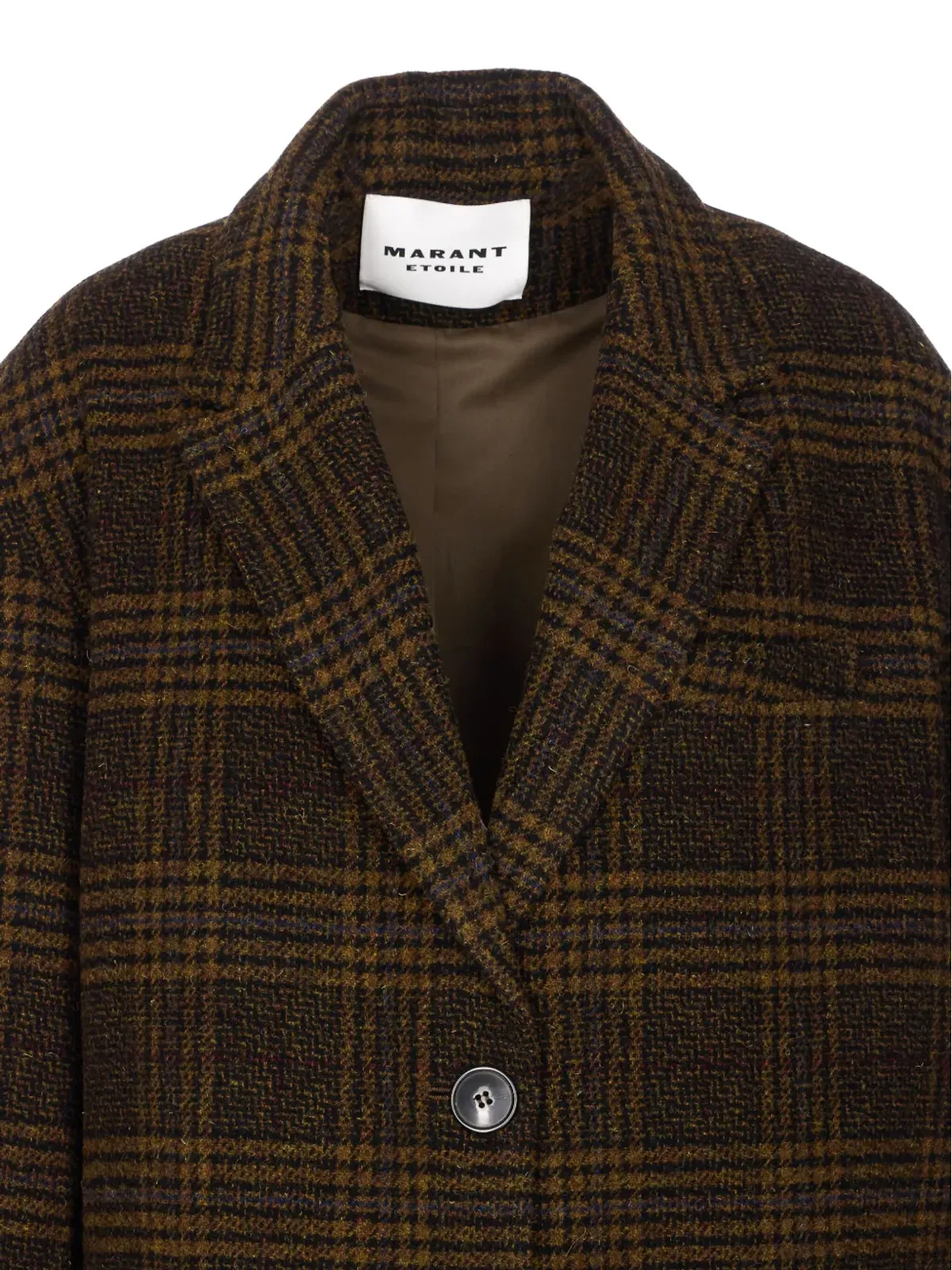 MARANT ÉTOILE チェック柄 Vネック ウール シングルブレストコート - 画像4