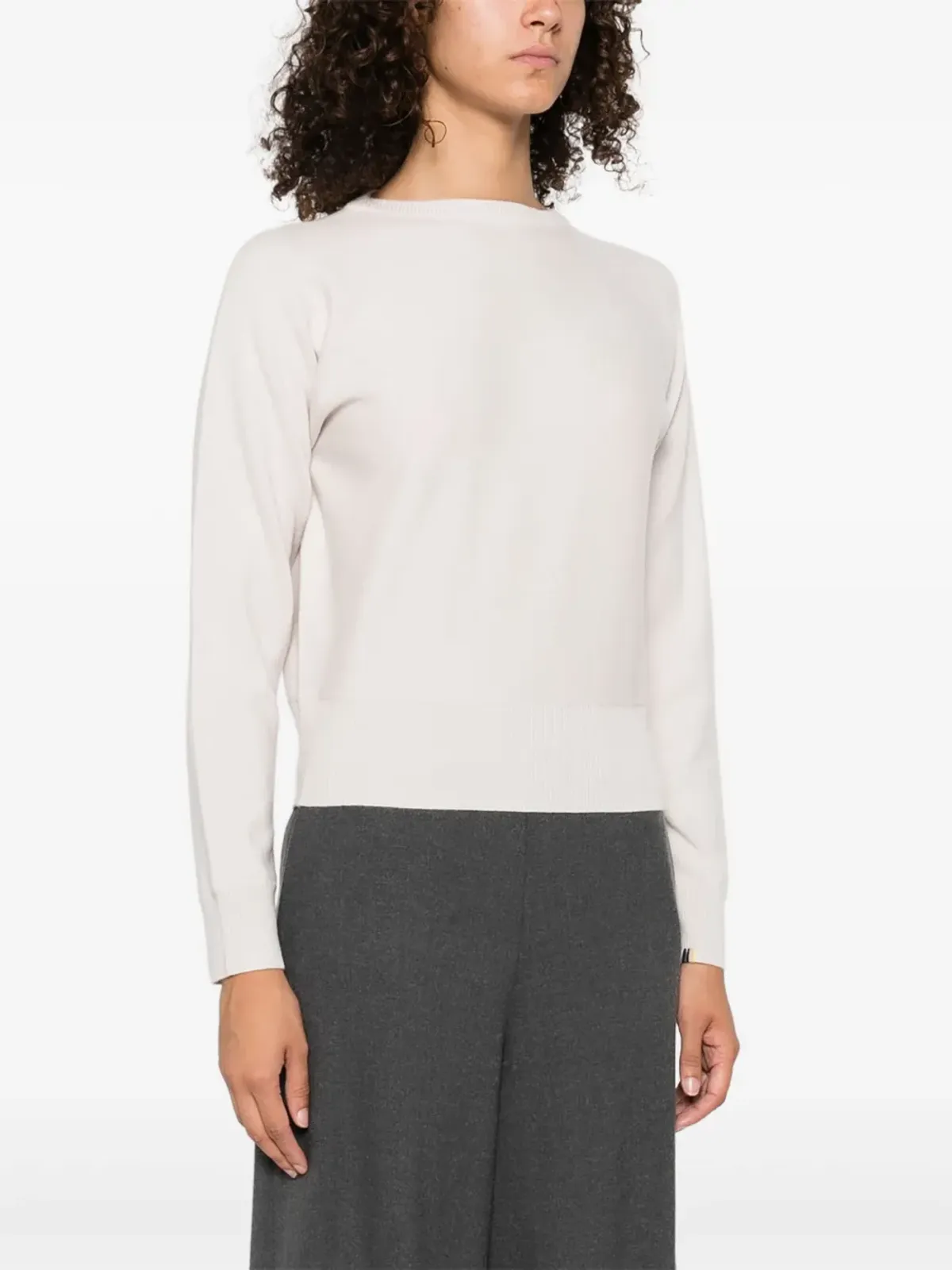 extreme cashmere リブ編みカフスのカシミヤジャンパー - 画像3