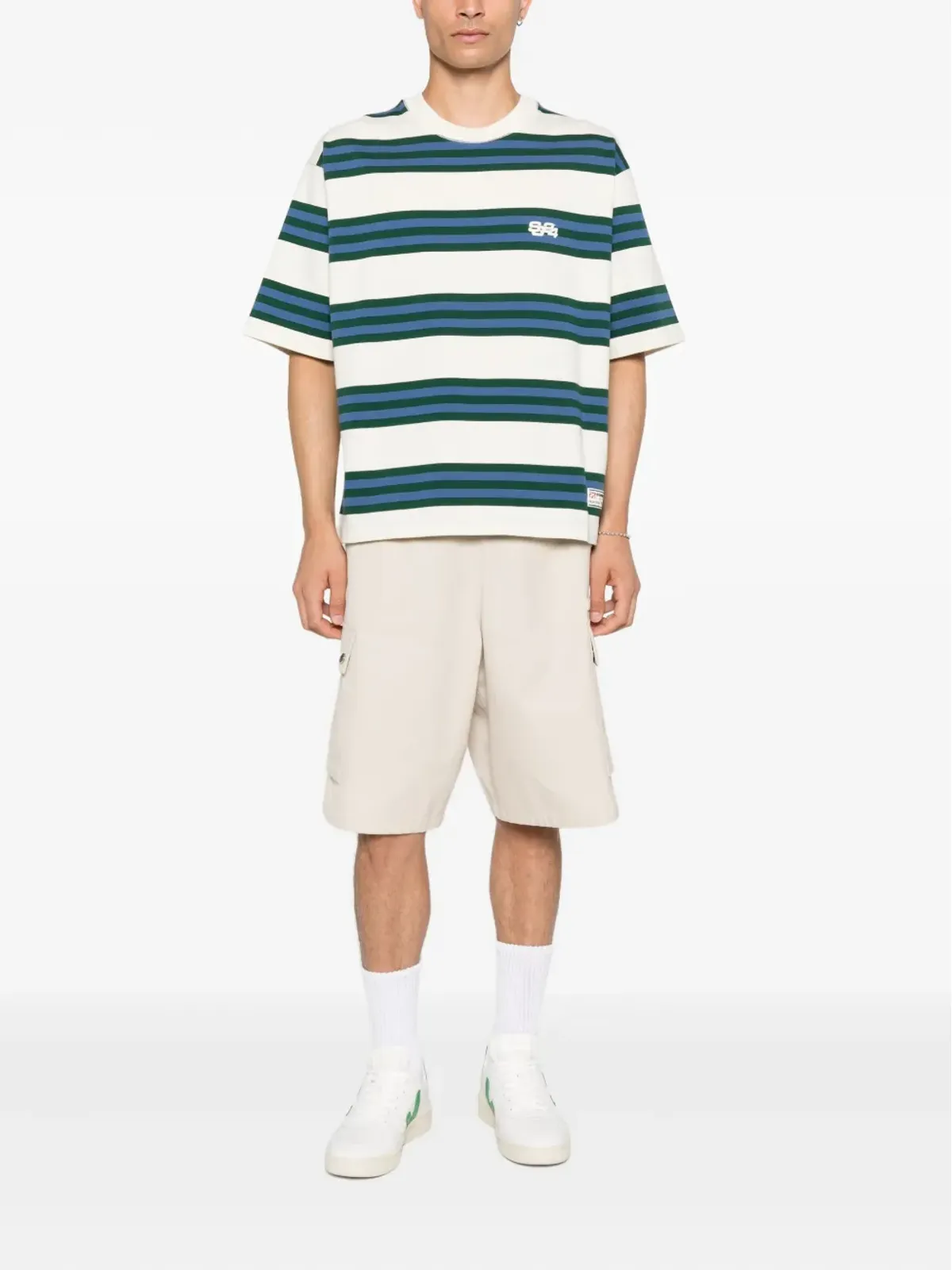 SUMMER GAMES ストライプ柄オーガニックコットンTシャツ - 画像2
