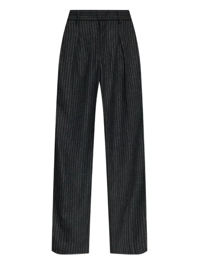 Isabel Marant ISABEL MARANT Lisetta pinstripe pleated straight trousers - Greyの商品画像
