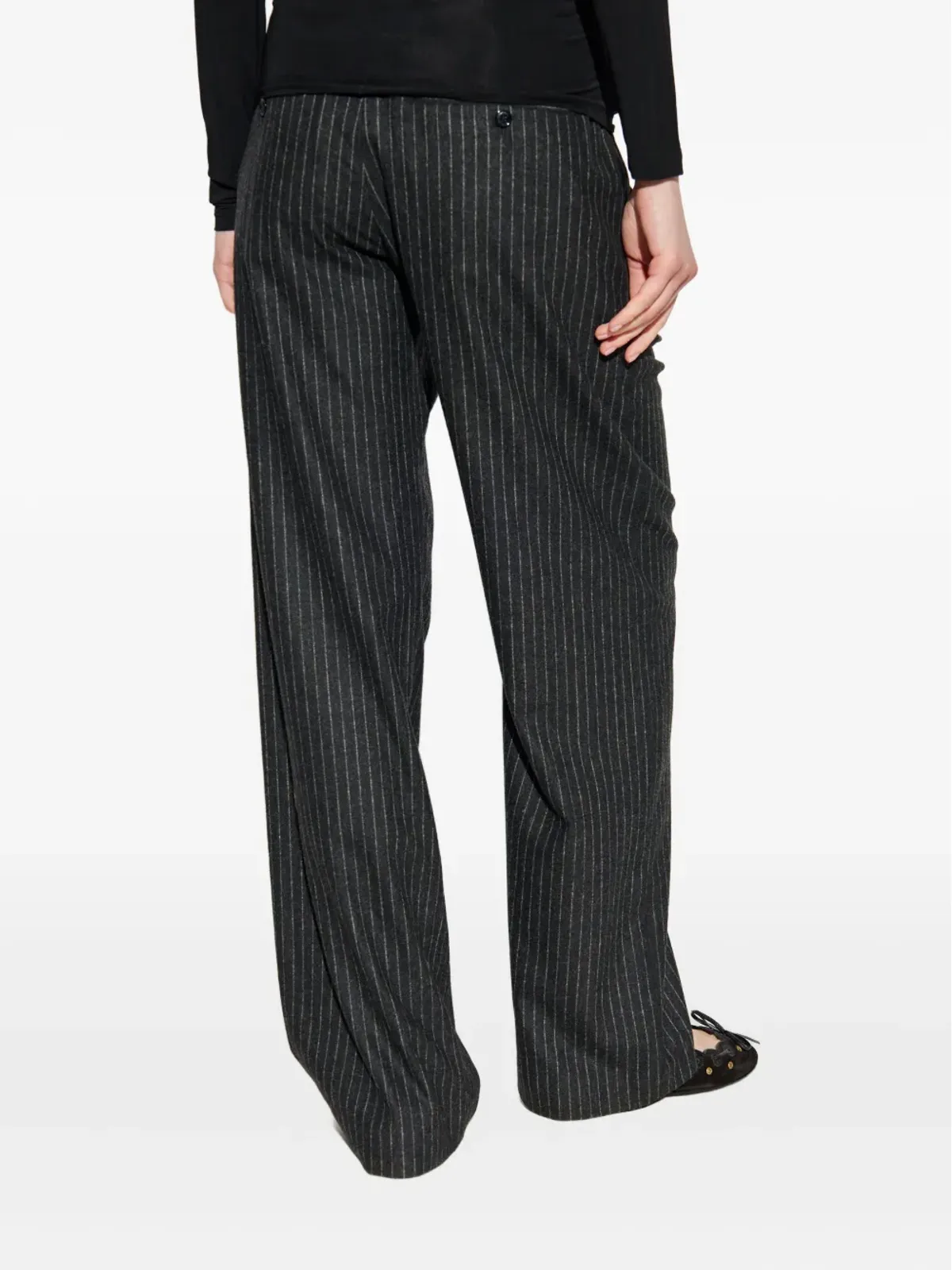 ISABEL MARANT Lisetta pinstripe pleated straight trousers - Grey - 画像4