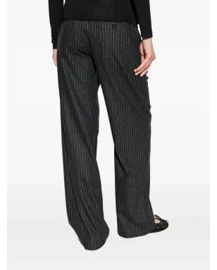 ISABEL MARANT Lisetta pinstripe pleated straight trousers - Grey - サムネイル4