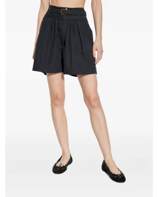 MARANT ÉTOILE Danica プリーツ付きベルトショーツ - ブラック - サムネイル3