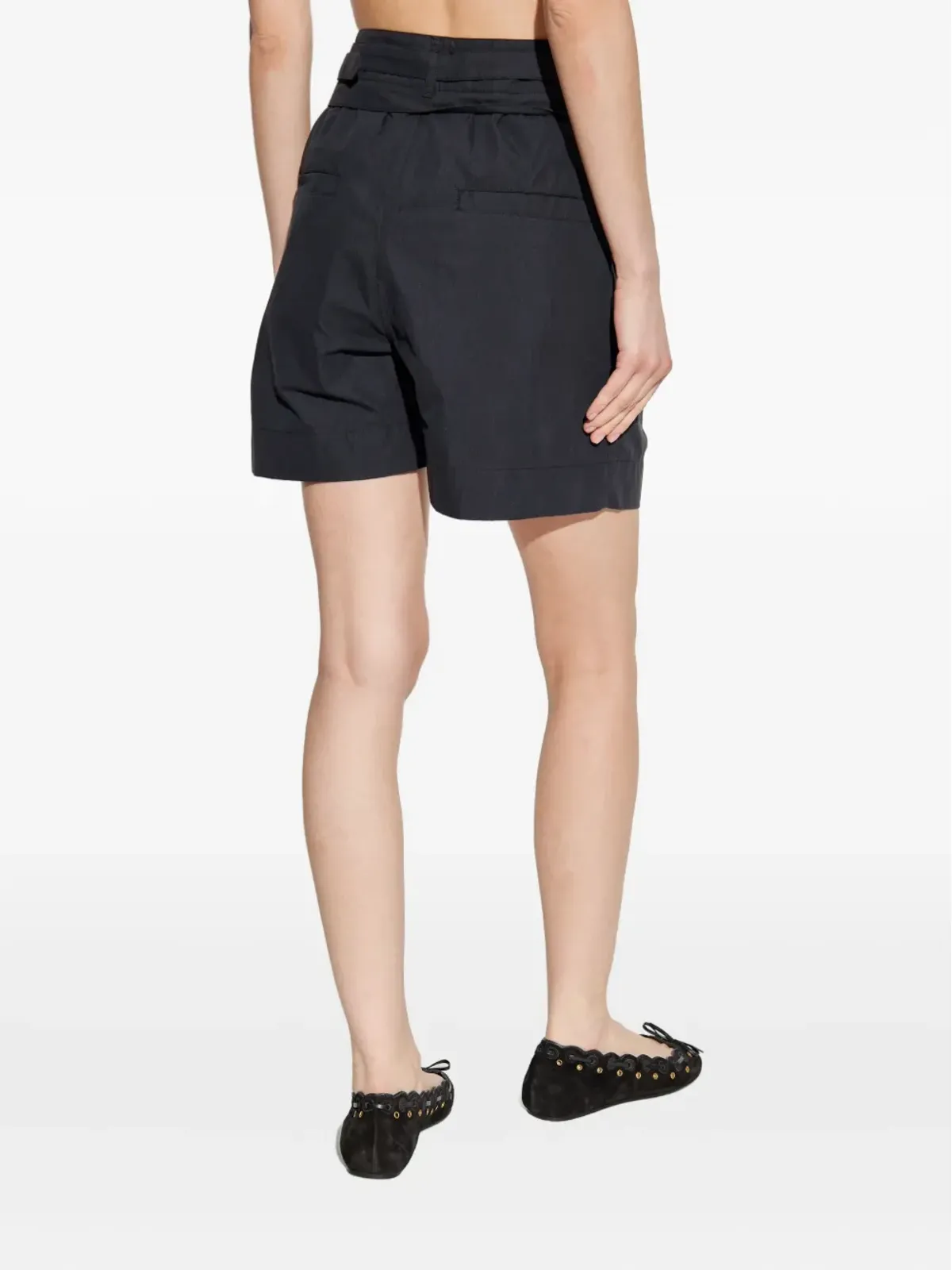 MARANT ÉTOILE Danica プリーツ付きベルトショーツ - ブラック - 画像4