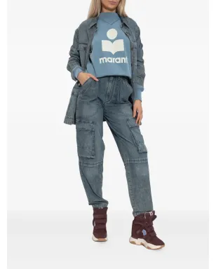 MARANT ÉTOILE ロゴプリント コットン混紡 スウェットシャツ - ブルー - サムネイル2