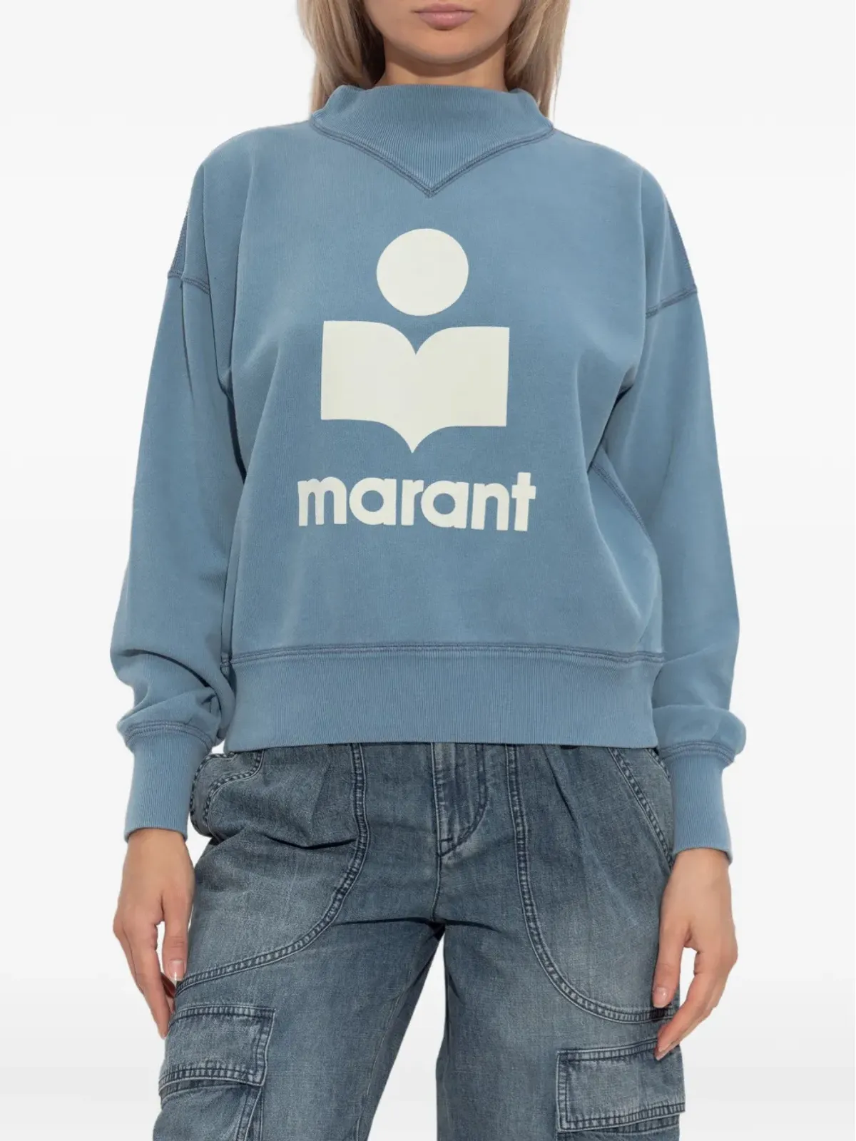 MARANT ÉTOILE ロゴプリント コットン混紡 スウェットシャツ - ブルー - 画像3