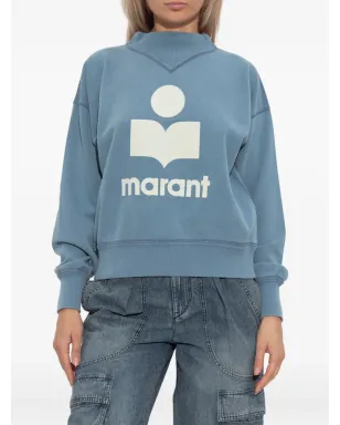 MARANT ÉTOILE ロゴプリント コットン混紡 スウェットシャツ - ブルー - サムネイル3