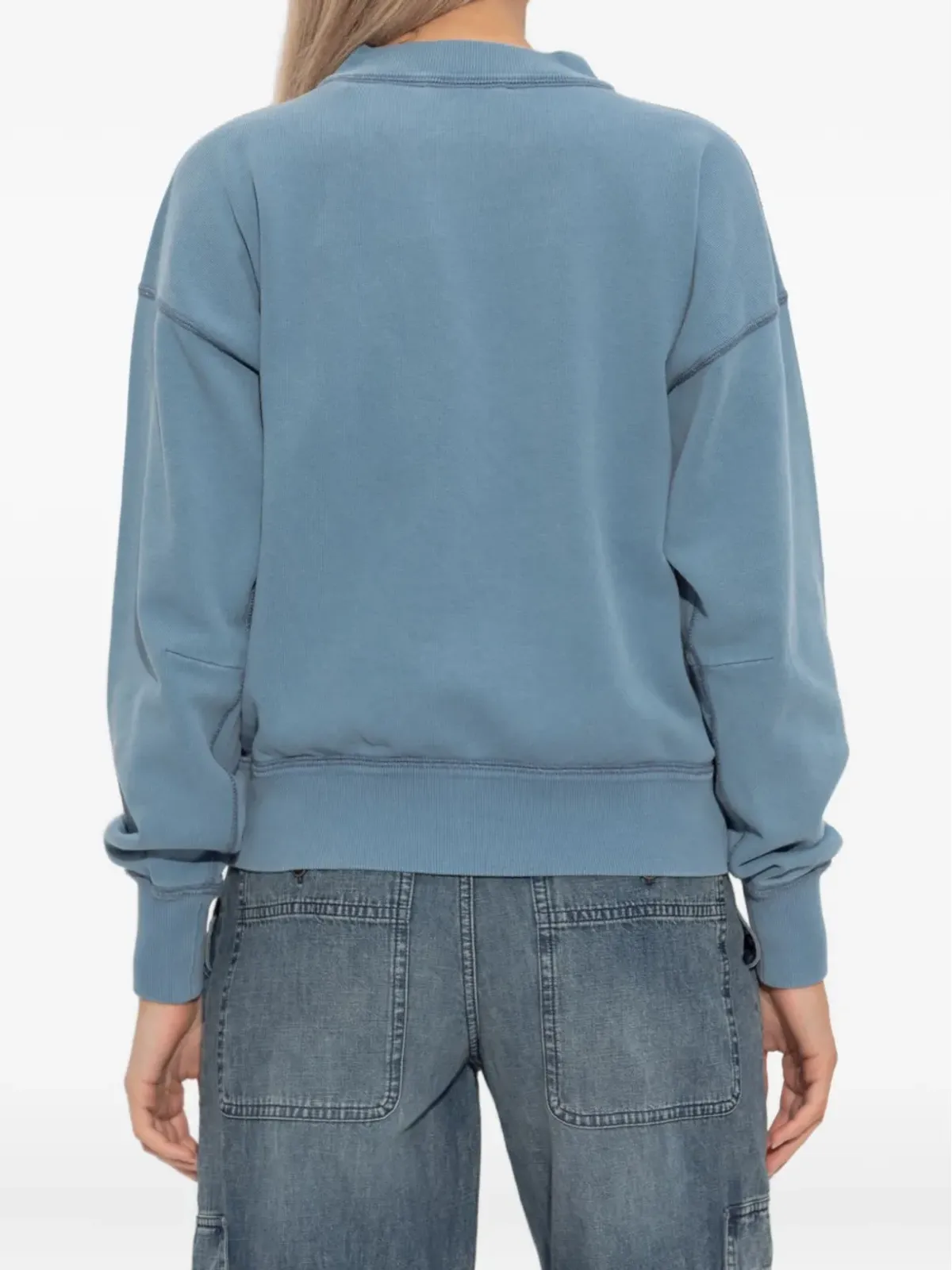 MARANT ÉTOILE ロゴプリント コットン混紡 スウェットシャツ - ブルー - 画像4