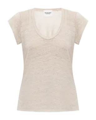 MARANT ÉTOILE Vネック半袖リネンTシャツ - サムネイル1