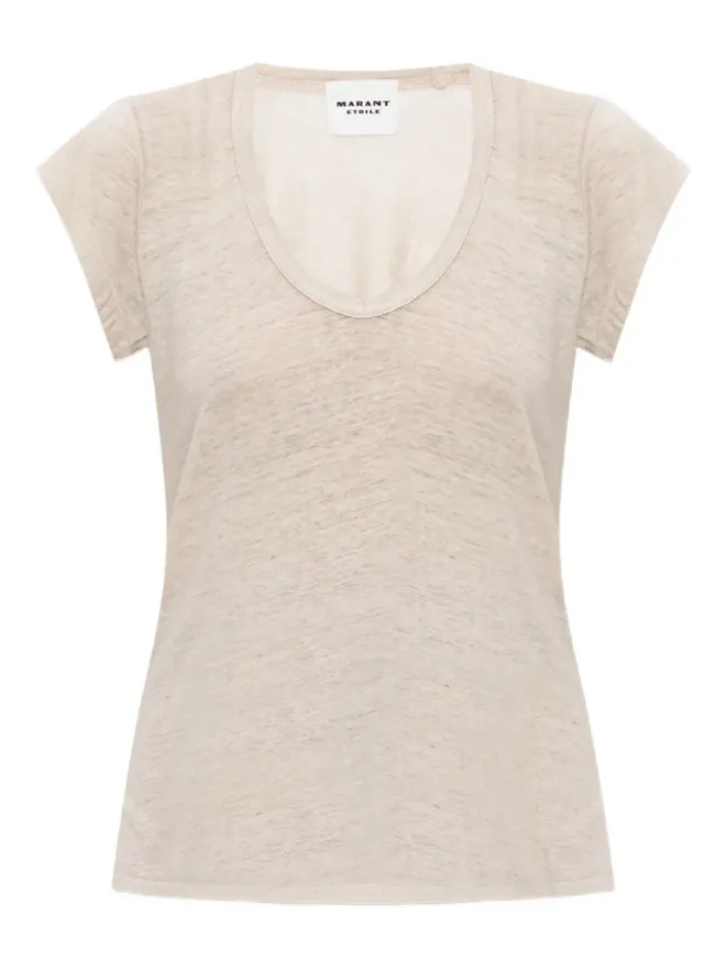 MARANT ÉTOILE MARANT ÉTOILE Vネック半袖リネンTシャツの商品画像