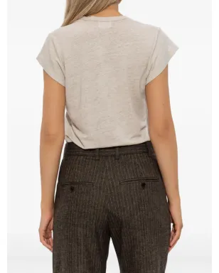 MARANT ÉTOILE Vネック半袖リネンTシャツ - サムネイル4