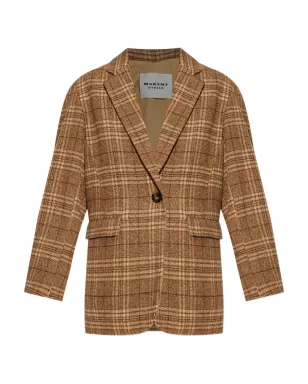 MARANT ÉTOILE Limiza チェック柄ウールコート - サムネイル1