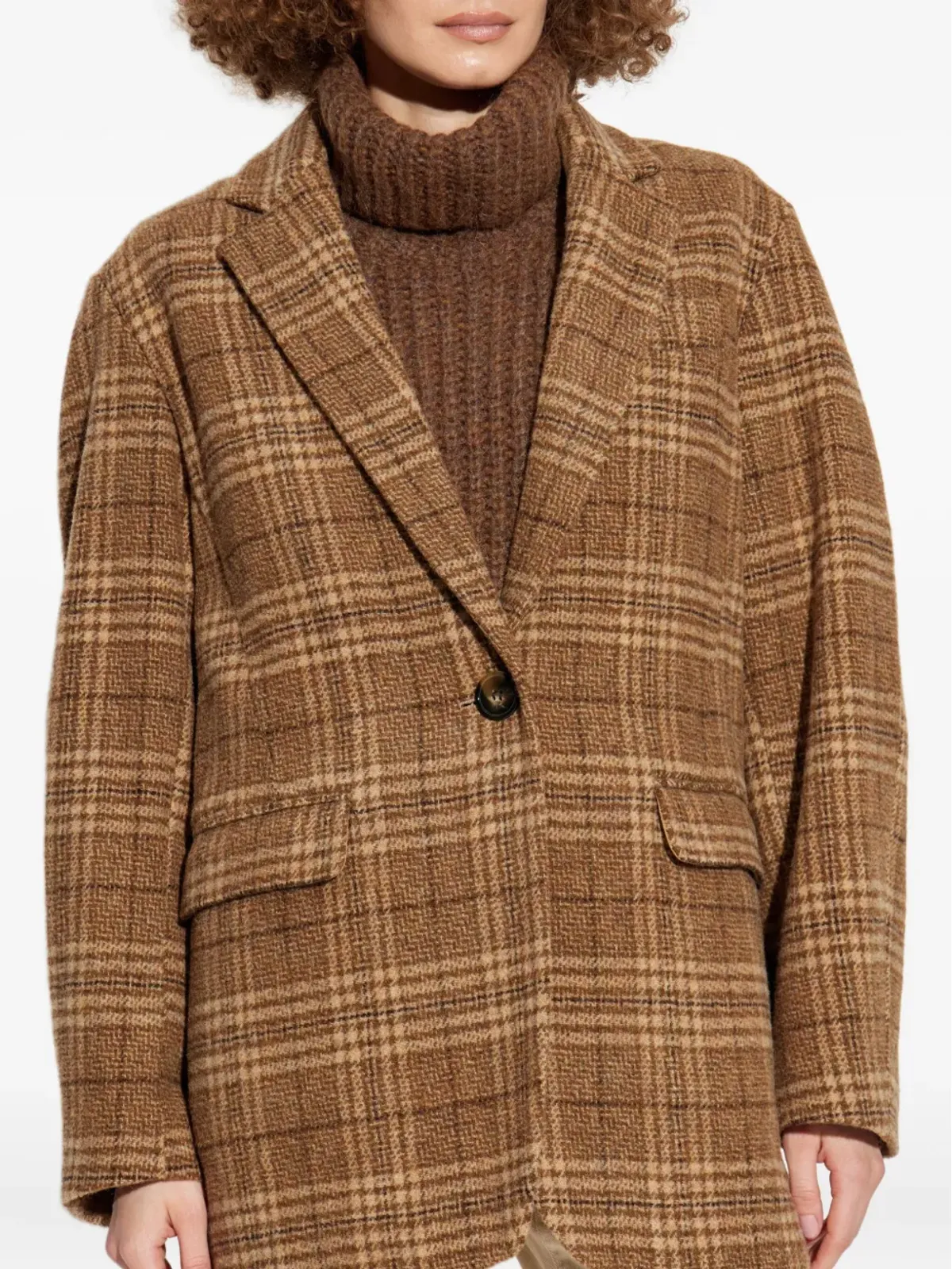 MARANT ÉTOILE Limiza チェック柄ウールコート - 画像3