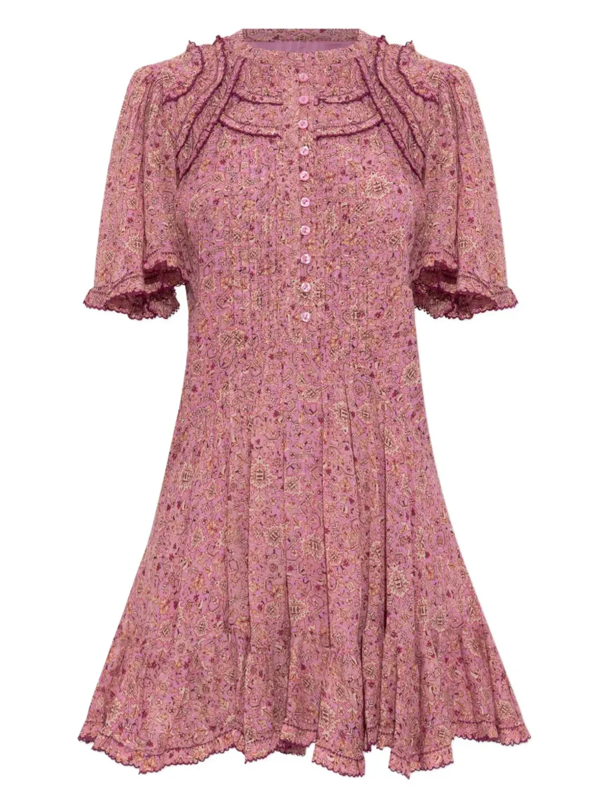 MARANT ÉTOILE 花柄プリント フリルディテール ミニドレス - 画像1