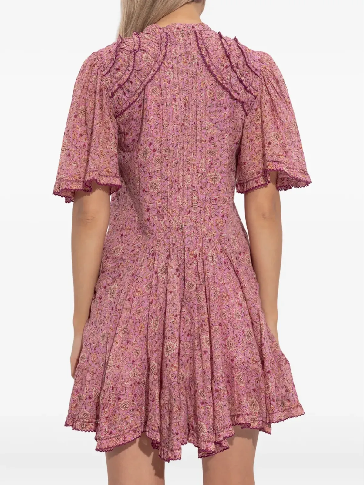 MARANT ÉTOILE 花柄プリント フリルディテール ミニドレス - 画像4