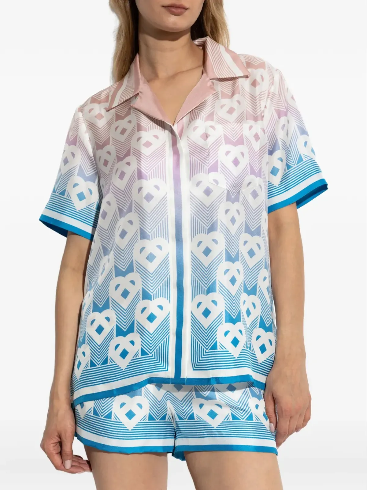 Casablanca ハートモノグラム シルクシャツ - 画像3