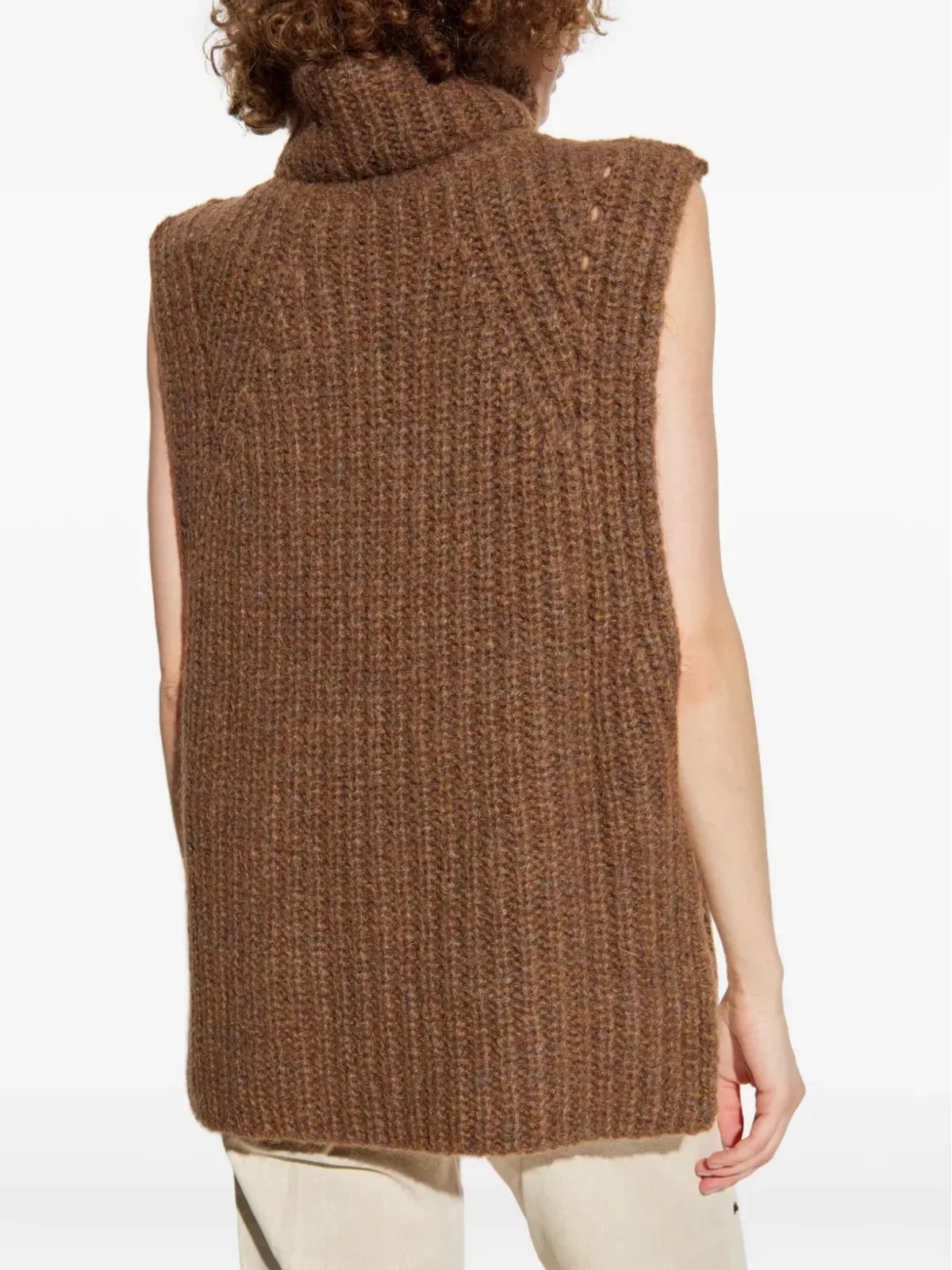 ISABEL MARANT タートルネックリブ編みベスト - 画像4