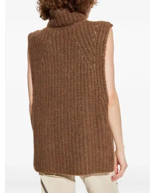 ISABEL MARANT タートルネックリブ編みベスト - サムネイル4