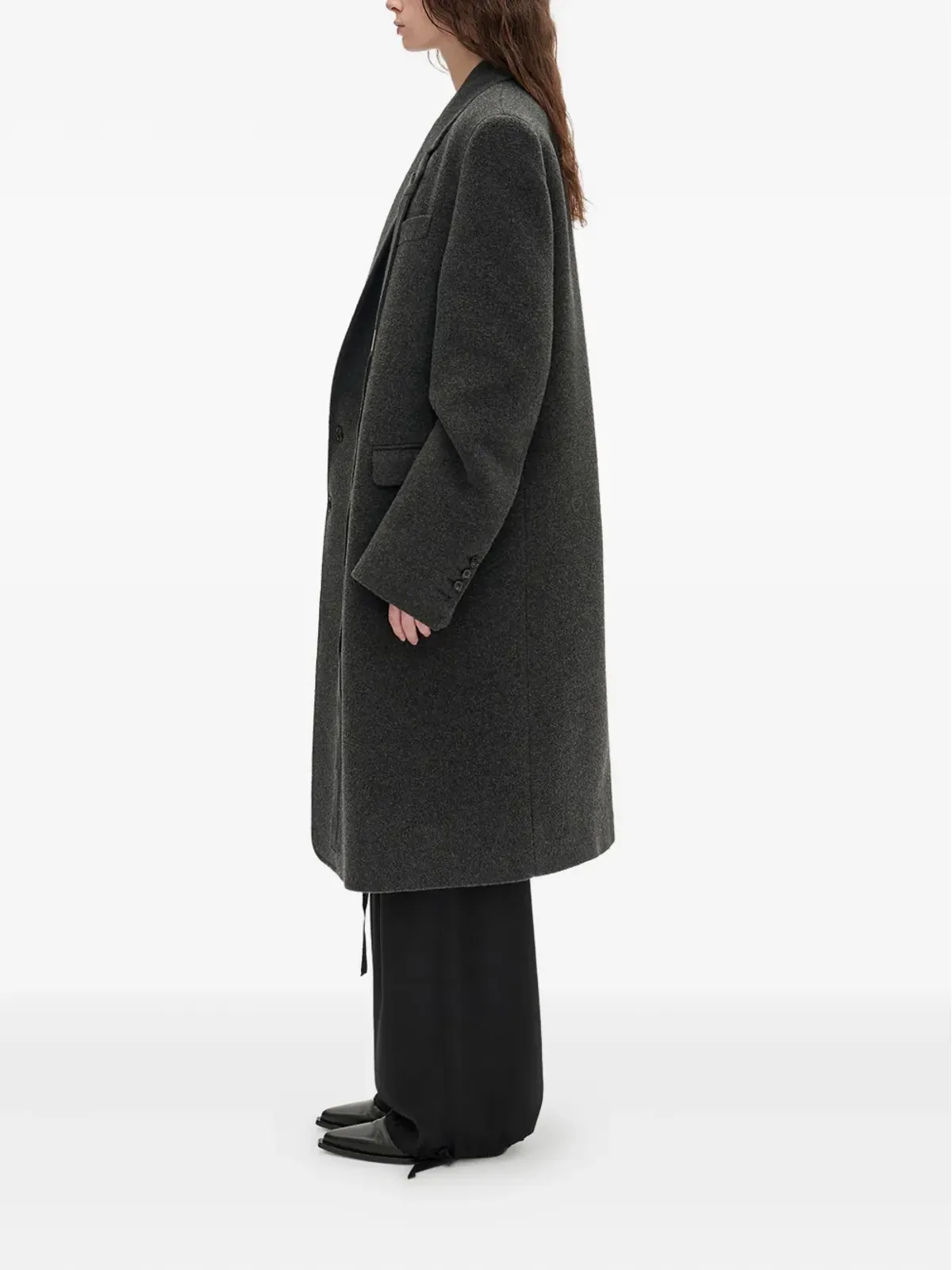 Ann Demeulemeester Viv ボタン付きカフ コート - Grey - 画像5