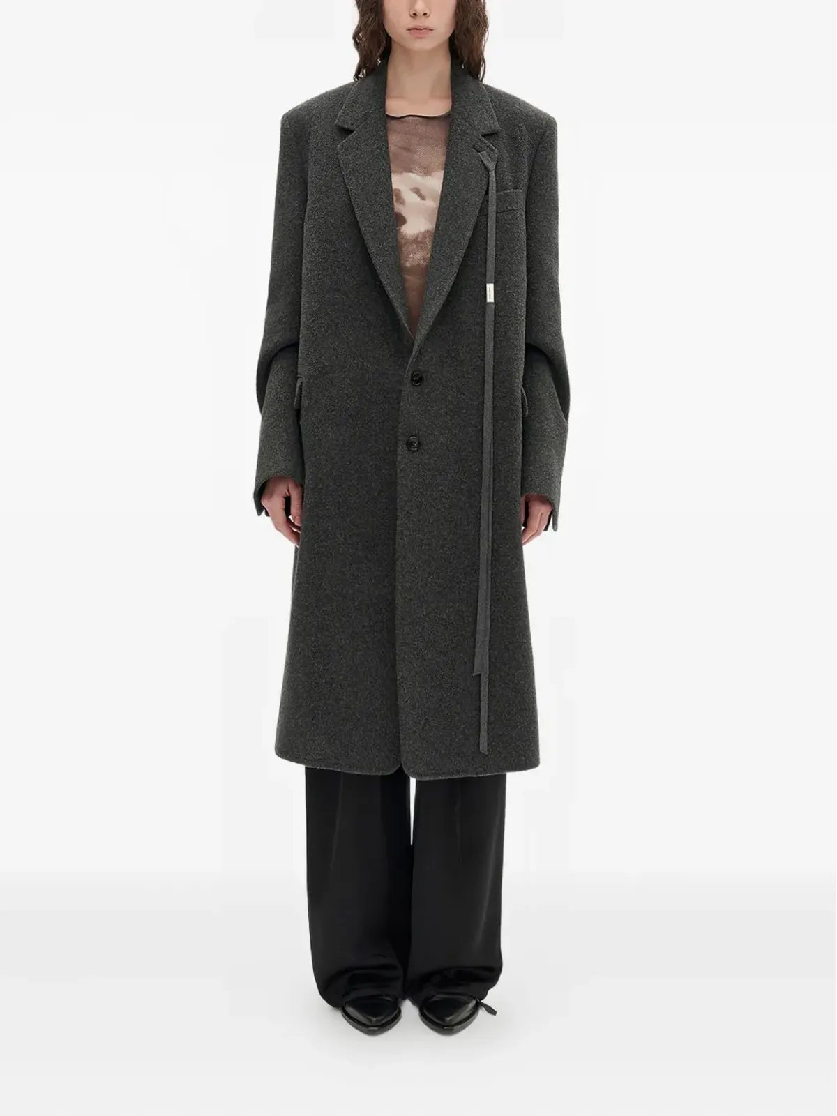 Ann Demeulemeester Viv ボタン付きカフ コート - Grey - 画像2
