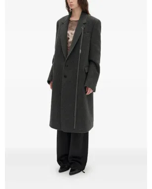 Ann Demeulemeester Viv ボタン付きカフ コート - Grey - サムネイル3
