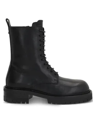 Ann Demeulemeester Skagi レースアップ ラグソール コンバットブーツ ブラック - サムネイル1
