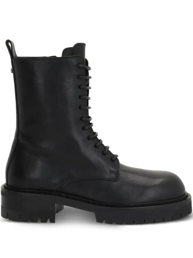 Ann Demeulemeester Ann Demeulemeester Skagi レースアップ ラグソール コンバットブーツ ブラックの商品画像