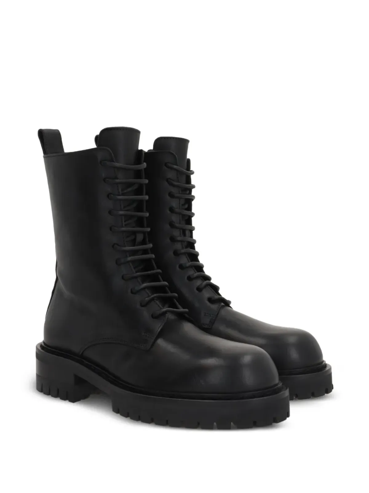 Ann Demeulemeester Skagi レースアップ ラグソール コンバットブーツ ブラック - 画像2