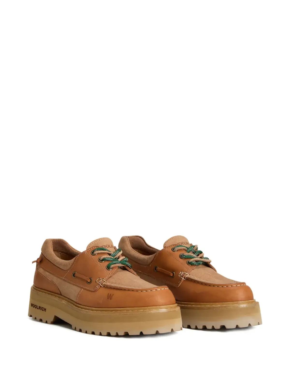 Woolrich レザー・プラットフォーム・ボートシューズ - Brown - 画像2