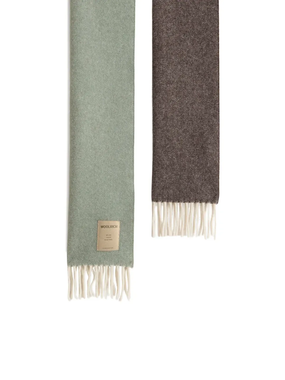 Woolrich ウールフリンジスカーフ グリーン - 画像4