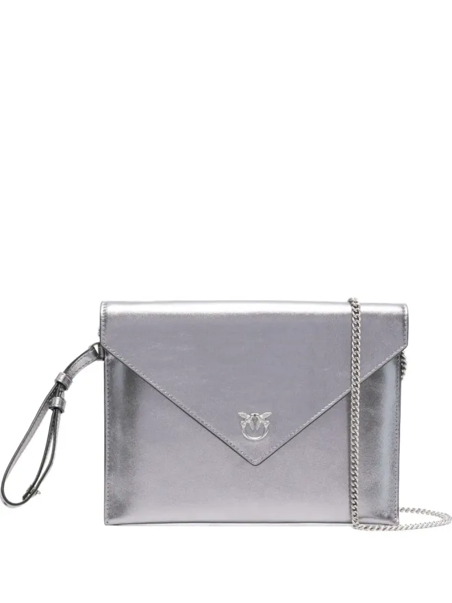 PINKO PINKO レザー フラップ クラッチ - グレーの商品画像