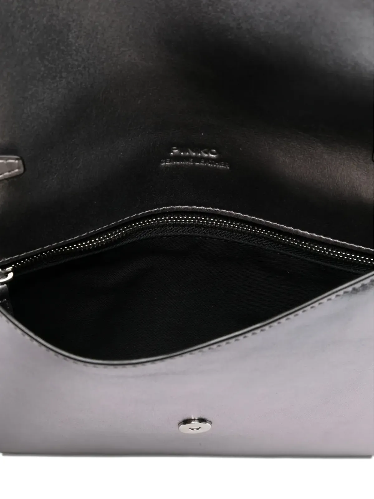 PINKO レザー フラップ クラッチ - グレー - 画像5