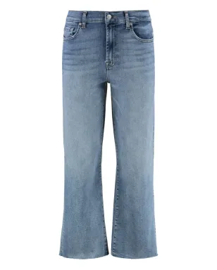 7 For All Mankind Alexa フリンジヘム クロップド ブーツカット ジーンズ - ブルー - サムネイル1