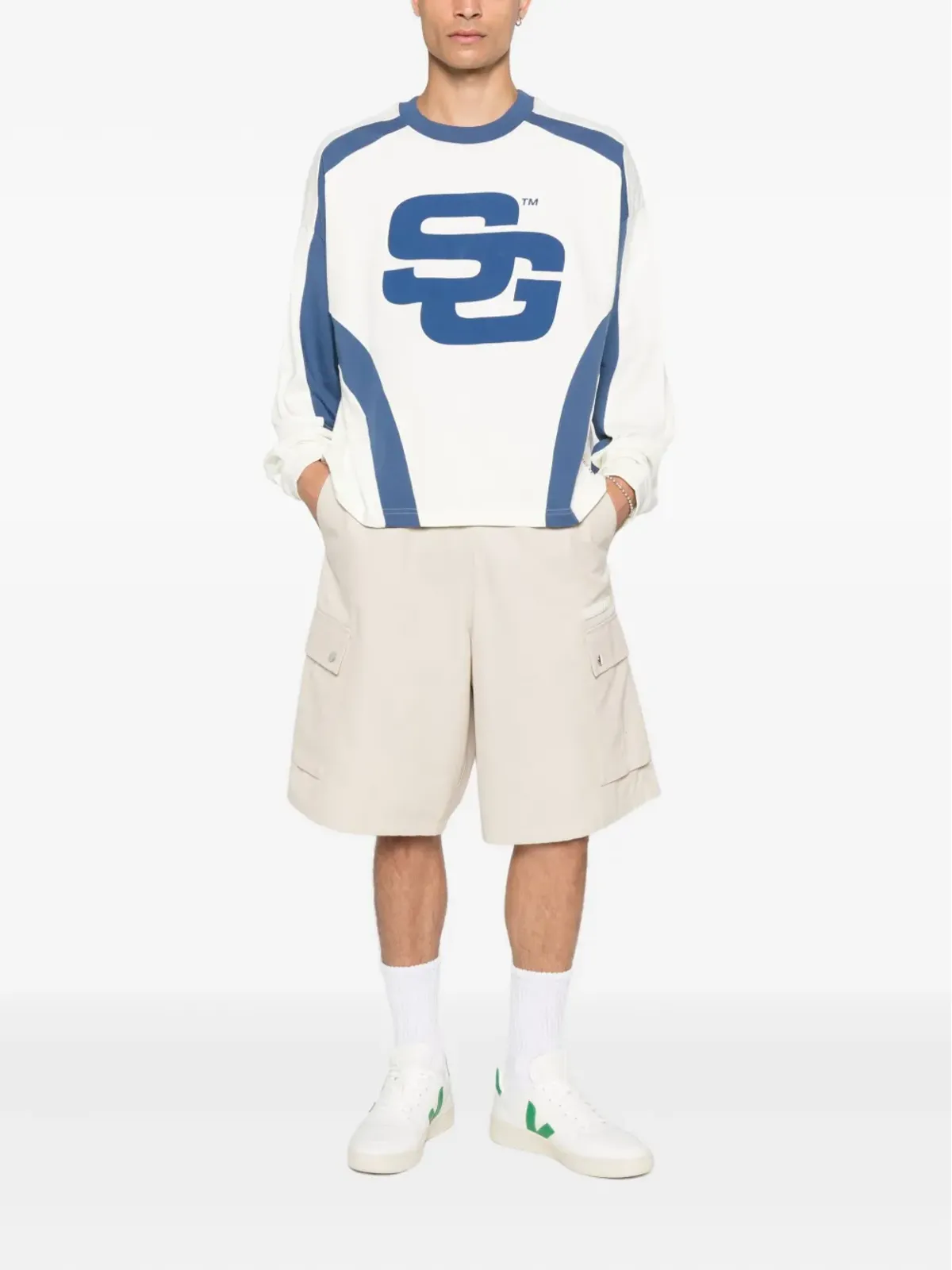 SUMMER GAMES ロゴプリント パネルTシャツ - White - 画像2