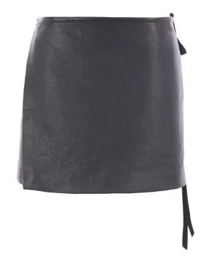 Ann Demeulemeester ジョリエン レースアップ レザー ミニスカート - サムネイル1