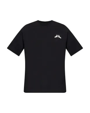 SAMSOE SAMSOE Saflorianハンドモチーフ オーガニックコットン Tシャツ - ブラック - サムネイル1
